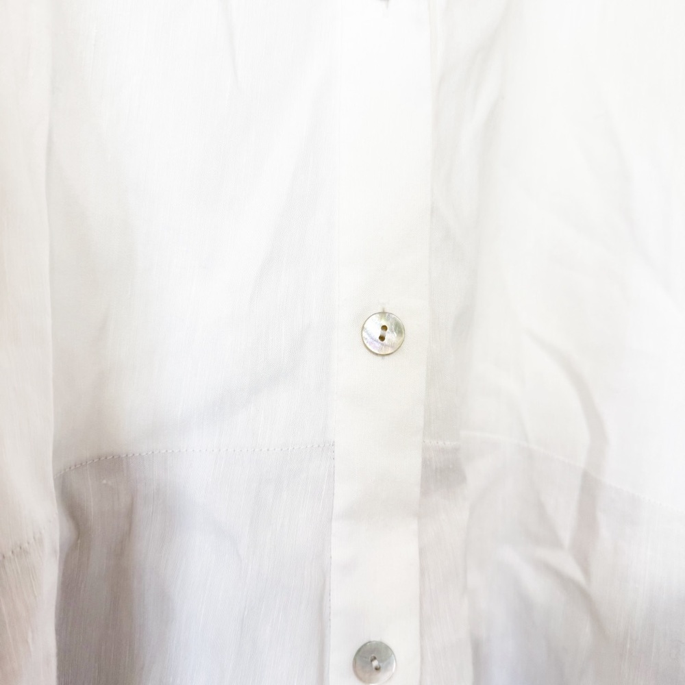NWT Vince Belted Linen Blend Capsule Minimal White Button Up Mini Dress Size XL - Picture 10 of 11